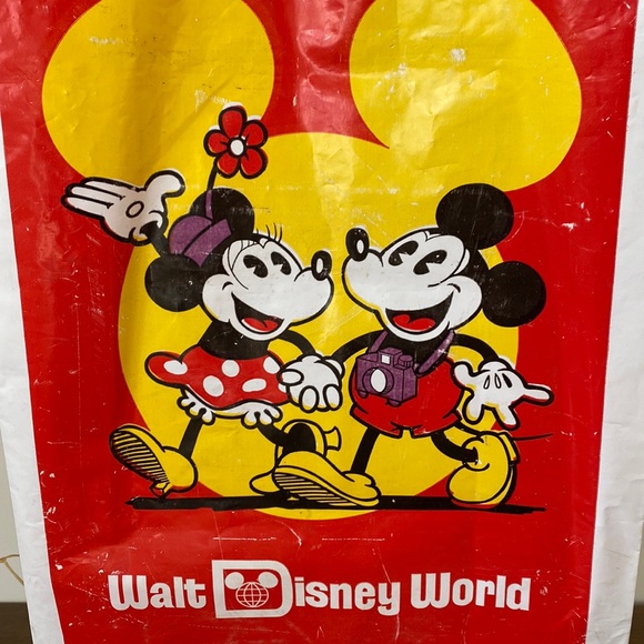 VTG Walt Disney World Mickey and Minnie Mouse  Shopping Bag with Handles - Picture 3 of 10